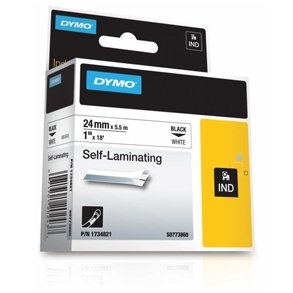 Dymo Rhino tape 24mmx5,5m Self-laminating black/white