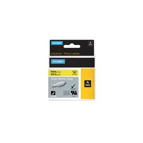 Dymo Rhino tape 6mmx1,5m heat shrink tube black/yellow