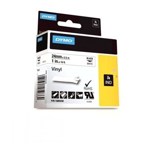 Dymo Rhino tape 24mmx5,5m coloured vinyl black/white