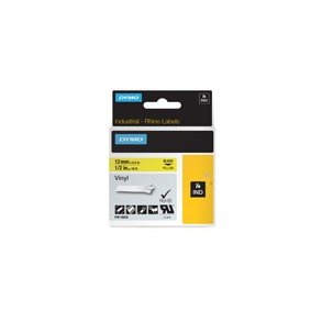 Dymo Rhino tape 12mmx5,5m vinyl black/yellow