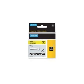 Dymo Rhino tape 19mmx5,5m vinyl black/yellow