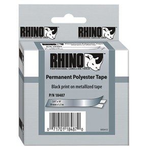 Dymo Rhino tape 19mmx5,5m permanent polyester black/metallic