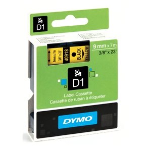 Dymo D1 tape 9mmx7m black/yellow