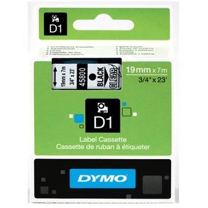 Dymo D1 tape 19mmx7m black/clear