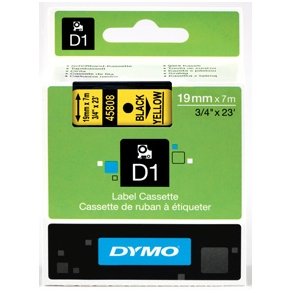 Dymo D1 tape 19mmx7m black/yellow