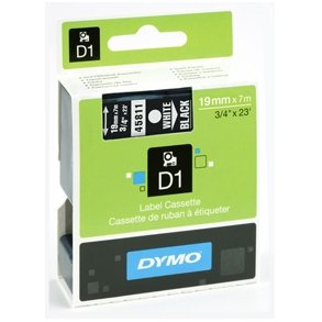 Dymo D1 tape 19mmx7m white/black