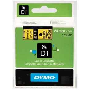 Dymo D1 tape 24mmx7m black/yellow