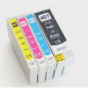 Epson 407XL st/4 stk BK,C,M,Y kompatibel 123 ml.