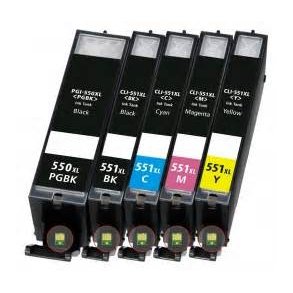 Canon PGI-550XL-CLI-551XL Pakke 5 Stk kompatibel PGBK/BK/C/M/Y