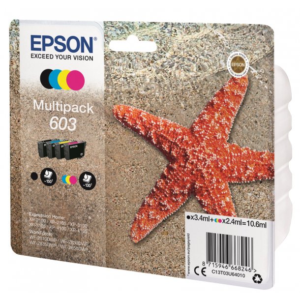 Epson 603 B/C/M/Y Multipack Blkpatron 10,6 ml.