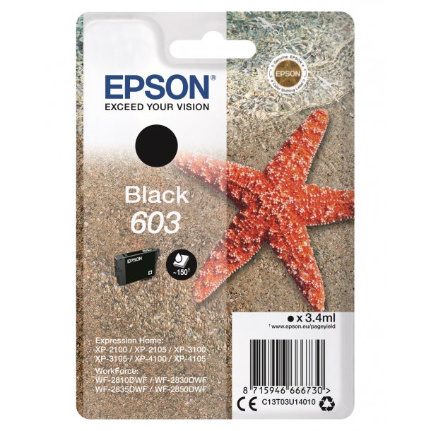 Epson 603 Sort Blkpatron 3,4 ml.