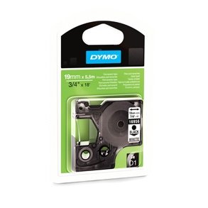 Dymo D1 permanent polyester tape 19mmx5,5m black/white 