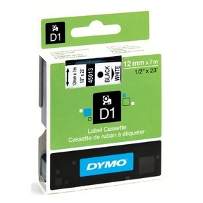 Dymo D1 tape 12mmx7m black/white S0720530 / 45013