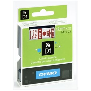 Dymo D1 tape 12mmx7m red/white S0720550 / 45015