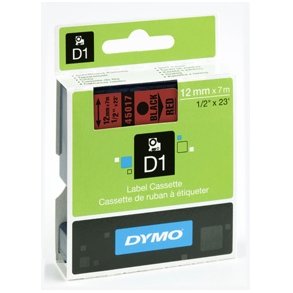 Dymo D1 tape 12mmx7m black/red S0720570 / 45017