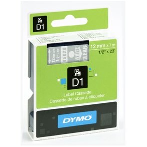 Dymo D1 tape 12mmx7m white/clear S0720600 / 45020
