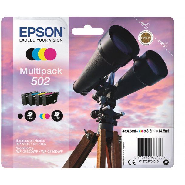 Epson 502 BK / C / M / Y Multipack 14,5ml 