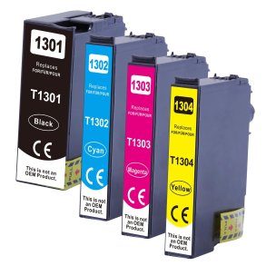 Epson T13 Rabatpakke 4 stk. kompatibel blkpatron 