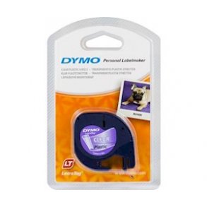 Dymo LetraTag Plastik Label 12mm x 4m Klar/Gennemsigtig
